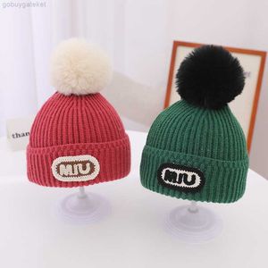 Beanie/Skull Caps Inverno Inglese Lettera Cappello a sfera in lana lavorata a maglia Stile carino Bambino per il tempo libero all'aperto Warmth04CE