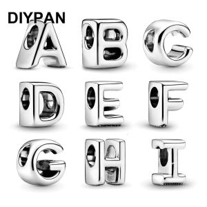 925 sterling silver charms for jewelry making for pandora beads Dangle Alphabet Letter Charm Pendant Bead