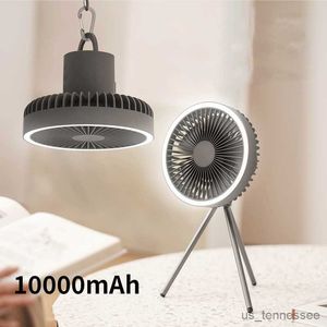 Electric Fans Multifunctional Mini USB Rechargeable Portable Outdoor Camping Ceiling with Led Light Desktop R230616