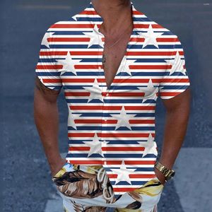 Men's T Shirts 5 Apparel Men Casual Short Sleeve Spring Summer Turndown Neck 3D Printed Fashion Top Blouse Pajama Mens Tee