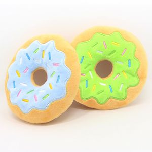 Atacado brinquedo para animais de estimação novo brinquedo de pelúcia rosquinha 15 cm bagel série de natal cachorro guincho preço de brinquedo para 2 peças