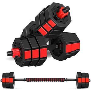 Conjunto de halteres Wolfyok com pesos ajustáveis 3 em 1 barra 44Lb equipamento de ginástica em casa para treino fitness exercício 230616