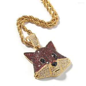 Anhänger Halsketten Nette Halskette Anhänger Voll Rot Farbige CZ Steine Mode Tier Bling Hiphop Schmuck Für Männer Frauen