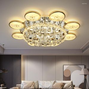 Luzes de teto Luxo Cristal Led Lâmpada Moderna Iluminação Criativa Sala de Estar Estudo Villa Simples Acrílico