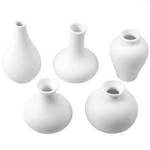 Vasi 5 pezzi piccolo vaso bianco set fiore in ceramica per pampas erba Boho minimalismo nordico stile moderno fatto a mano