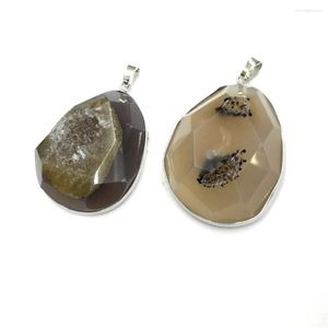 Подвесные ожерелья натуральная драгоценный камень нерегулярная форма серая агата