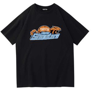 Męskie Trapstar T Shirt z krótkim rękawem Wydruku strój Chenille Black Cotton London Streetwear Projekt przepływu 628ess