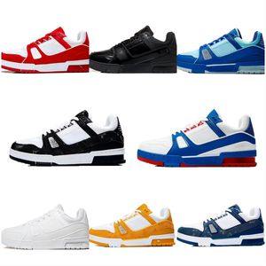 Designer Flache Sneaker Virgil Trainer Freizeitschuhe Denim Canvas Leder Abloh Weiß Grün Rot Blau Buchstaben Overlays Mode Plattform Herren Damen Niedrige Turnschuhe 36-45 Heiß