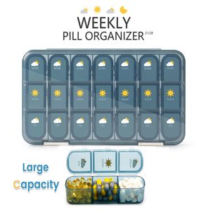 Other Health Beauty Items 7 Days Portable Pill Box Large Capacity Medicine Storage Waterproof One Week Case 21 28 Grids Detachable Care 230615