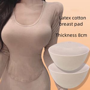 Bröstplatta 1 par 8 cm sexig tjock latex bh -kuddar Bröstinsats Push Up Bh Enhancer Swimsuit Bikini Padged Temoverable Chest Accessories 230615