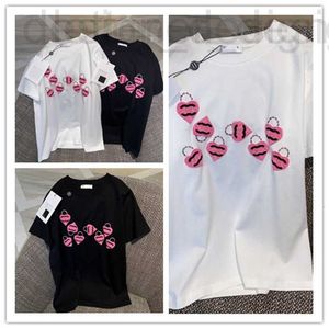 Designer de camisetas femininas Nova versão avançada France trendy Vestuário C letter Graphic Print casal Moda algodão Decote redondo canal masculino e feminino Curto