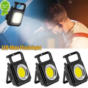 New Portable LED Keychain Light USB Rechargeable Mini COB Flashlight Outdoor Camping Emergency Working Light Tactical Flashlights