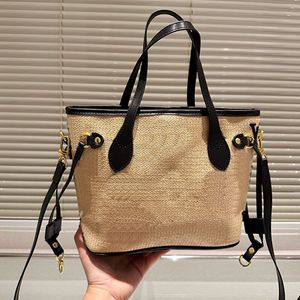 Strohtasche, Einkaufstaschen, Eimertasche, Designer-Einkaufstasche, Strandtasche, Damenhandtasche, Umhängetasche, Mini-Geldbörse, großes Fassungsvermögen, Qualitätstasche aus Raffialeder