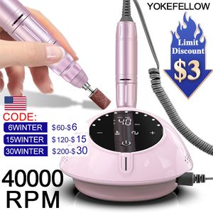Nail Art Equipment 40000RPM Nail Drill Machine With HD Display Manicure Machine Upgrade Electric Nail File With Cutter Nail Art Salon Tools 230616