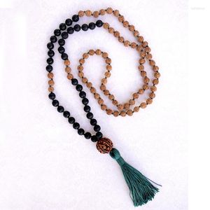 Chains Hand Knotted Rudraksha Bead Mala Necklace 108 Tassel Jewelry