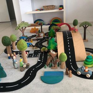 3Dパズルチルドレンプレーする道路のおもちゃのおもちゃパズルトラフィックウェイトプレイdiy高速道路カーエクスプレスウェイマット230616