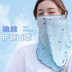 Scarves Silk Mask Hanging Ears Outdoor Summer Air Cycling Face Towel Is Prevented Bask In Uv Shawls Neck Shade Gauze