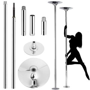 Integrerad fitnessutrustning 45mm Professional Golden Stripper Pole Dance Spin borttagbar hem Övningsträning D Pole Kit gratis 230616