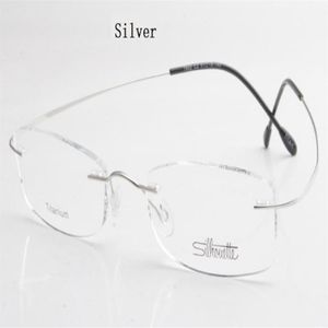 LuxuryBrand Silhouette Titanium Rimless光学メガネフレームBax 85649292172のネジ処方眼鏡なし