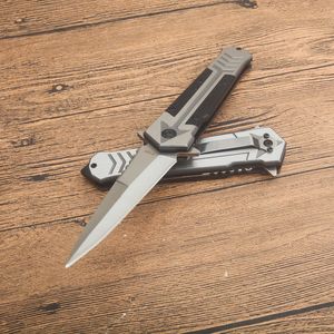 High Quality F130 Flipper Folding Knife 3Cr13Mov Satin Spear Point Blade G10/Stainless Steel Handle Assisted Fast Open Folder Knives with Retail Box