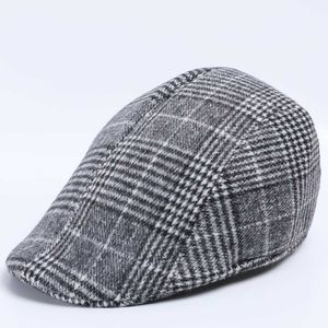 Berets jesienne zima mężczyźni newsboy berets berets kratą retro czapki zaawansowany w stylu zachodni zaawansowany płaski bluszcz czapki vintage oddychające w paski beret Z0616