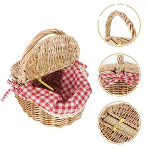 Set di stoviglie Cestino da picnic Pallet di legno Tessitura Conservazione di verdure Frutta Vimini Pane Casa del bambino