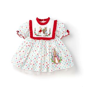 Girl's Dresses Spanish Style Dress for Baby Girls Kids Embroidery Bunny Dot Printed Ball Gowns for Easter Holiday Toddlers Lolita Vestidos 230615