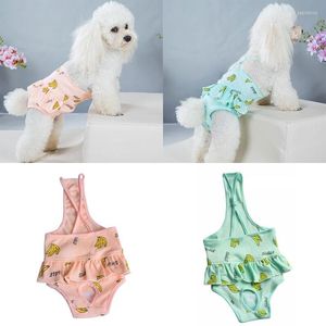 Dog Apparel Pet Banana Print Female Shorts Diaper Sanitary Physiological Pants Girl Dogs Underwear Washable Short Panties Supplies