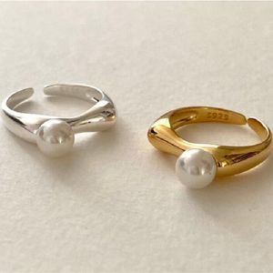 Solitaire Ring in 925 Sterling Silver Gold Pearl Woman Ring Wedding Engagement Luxury Fine Jewelry 제공 Gaabou Jewelery 230616
