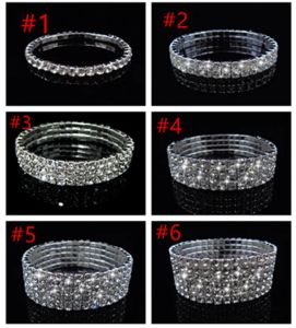 Rad Tennis Crystal Armband Bridal smycken Rhinestone Armband Cystl Stretch Armband Bridal Wedding Rhinestone Armband DHL