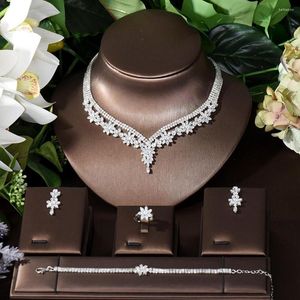 Halskette Ohrringe Set Mode Zwei Schichten Braut Für Frauen Hochzeit Zubehör Blatt Blume Form Schmuck Bijoux Femme N-481