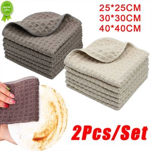 Yeni 2pcs Mikrofiber havlu yumuşak emici mutfak temizleme bezi sofra çanağı silme paçavralar kurutma havlu ev temizlik bezleri