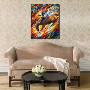 Modern Canvas Art Living Room Decor Rodeo Giochi pericolosi Dipinto a mano Pittura a olio Paesaggio Vibrante