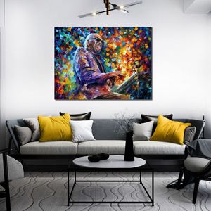 Красивый портрет Musican Canvas Art Ray Charles Randmade Painting для стены спальни