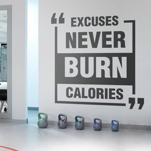 Adesivos de vinil para exercícios, decalque de parede para academia, adesivos de arte para treino e fitness, decoração de parede com citações motivacionais A726