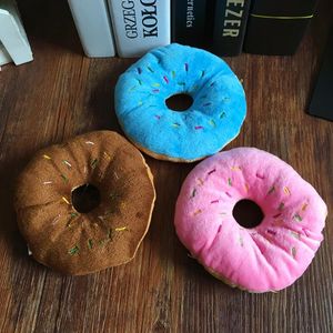 11cm Pet Donut Toys Flush Donut Toys Cachorrinho Gatinho Squeak Sound Toy Jogar Brinquedo Mastigar Algodão Donut Play Brinquedo Interativo