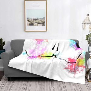 Blankets Cool Colorful Face Creative Design Light Thin Soft Flannel Blanket Brands Theory Trends 2023 Streetwear