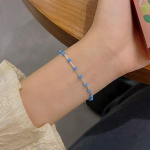Очаровательные браслеты U-магические простые синие просое браслет из бусинки для женщин темперамент