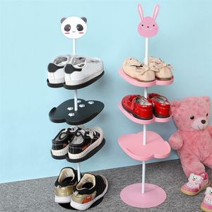 Storage Holders Racks 1pc Kids Shoes Rack Children Holder Cartoon Shelf Steel Plastic Organizer For Entry Hallway 67x20x20cm 230615