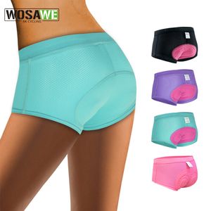 Cueca de ciclismo WOSAWE Shorts de ciclismo feminino Bicicleta Roupa íntima confortável Meia-calça de compressão Gel 3D acolchoado Calça curta de bicicleta MTB Shorts 230616