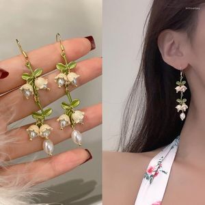 Backs Coldings Spring Retro White Lily of the Valley Clip na Fashion Forest Mały długi kwiat Pearl Bez przebijających kobiety