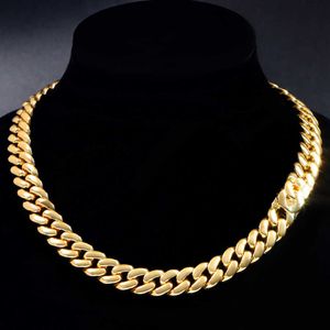 Strands Hip Hop Rock Chunky Cuban Link Naszyjnik dla kobiet Bling Gold Color Metal Miami Choker Naszyjniki imprezowe Prezent 230613