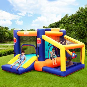 Inflatable Playground Toys Bounce House with Slides for Kids Birthday Party Jumping Park Outdoor Play Fun Bouncy Castle with Slide Blower and Ball Pool Small Gifts