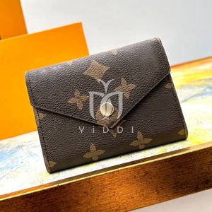 Classic old flower men's and women's wallets short folding credit card holder plaid envelope wallet casual handbag coin purse