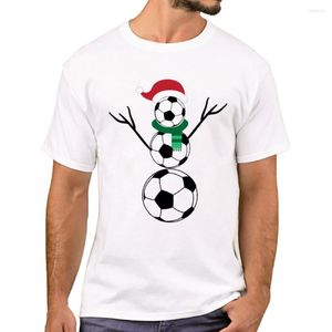 Camisetas masculinas TEEHUB T-shirt engraçada para homens de Natal, tênis, futebol, boneco de neve, estampada, camiseta de manga curta, camiseta para menino Harajuku
