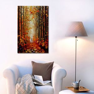 Modern Canvas Painting Landscape Art Orange Path Dipinto a mano Romantico Artwork Wall Decor