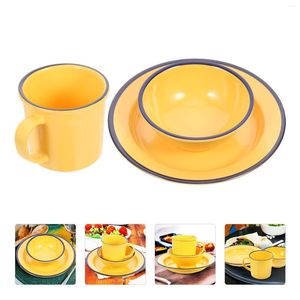 Dinnerware Sets Dish Cup Set Rustic Outdoor Decor Tea Cups Kitchen Tableware Retro Mug Coffee Home Drinking Melamine Household Bowl Plate