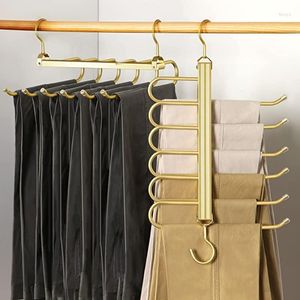 Hangers 6 In1 Aluminium Folding Trouser 360° Rotatable Pant Tie Scarf Storage Rack Magic Hanger Space Save Organizer