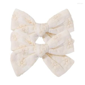 Acessórios para o cabelo 2 peças Pastoral Vintage Floral Print Bowknot Clips For Kids Baby Girls Cute Alligator Hairpins Barrettes Headwear