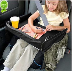 Nova bandeja de mesa para armazenamento de carro à prova d'água para crianças multifuncional para viagem, prancheta para armazenamento de brinquedos e suporte para bebidas